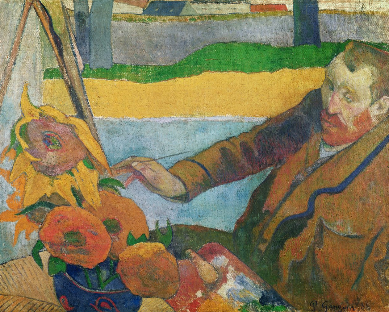 Van Gogh målar solrosor, 1888 av Paul Gauguin