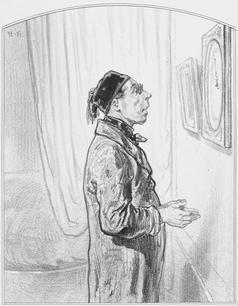 Barometern, plansch 6 från Les Toquades, 1858 av Paul Gavarni