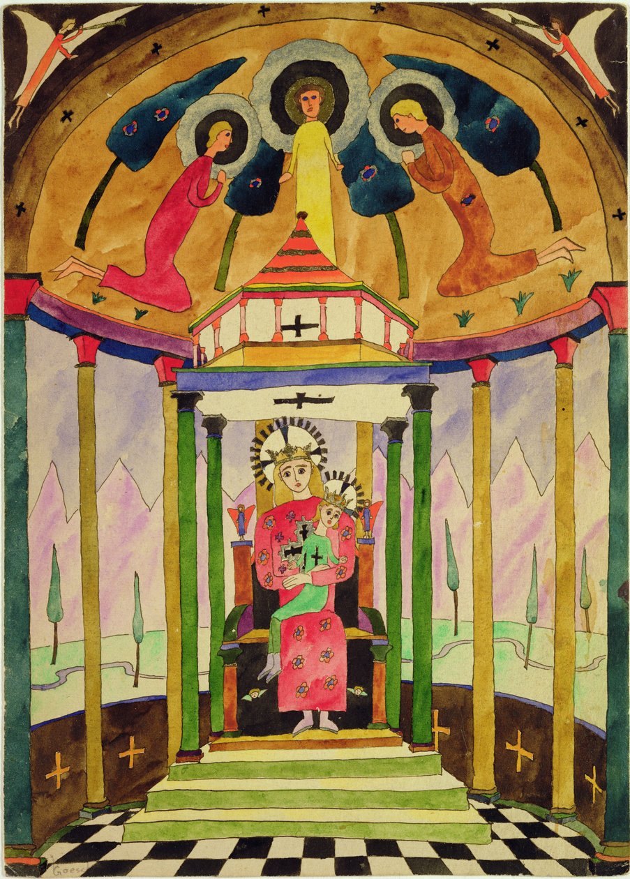 Madonna, 1923 (penna och bläck och wc på papper) av Paul Goesch