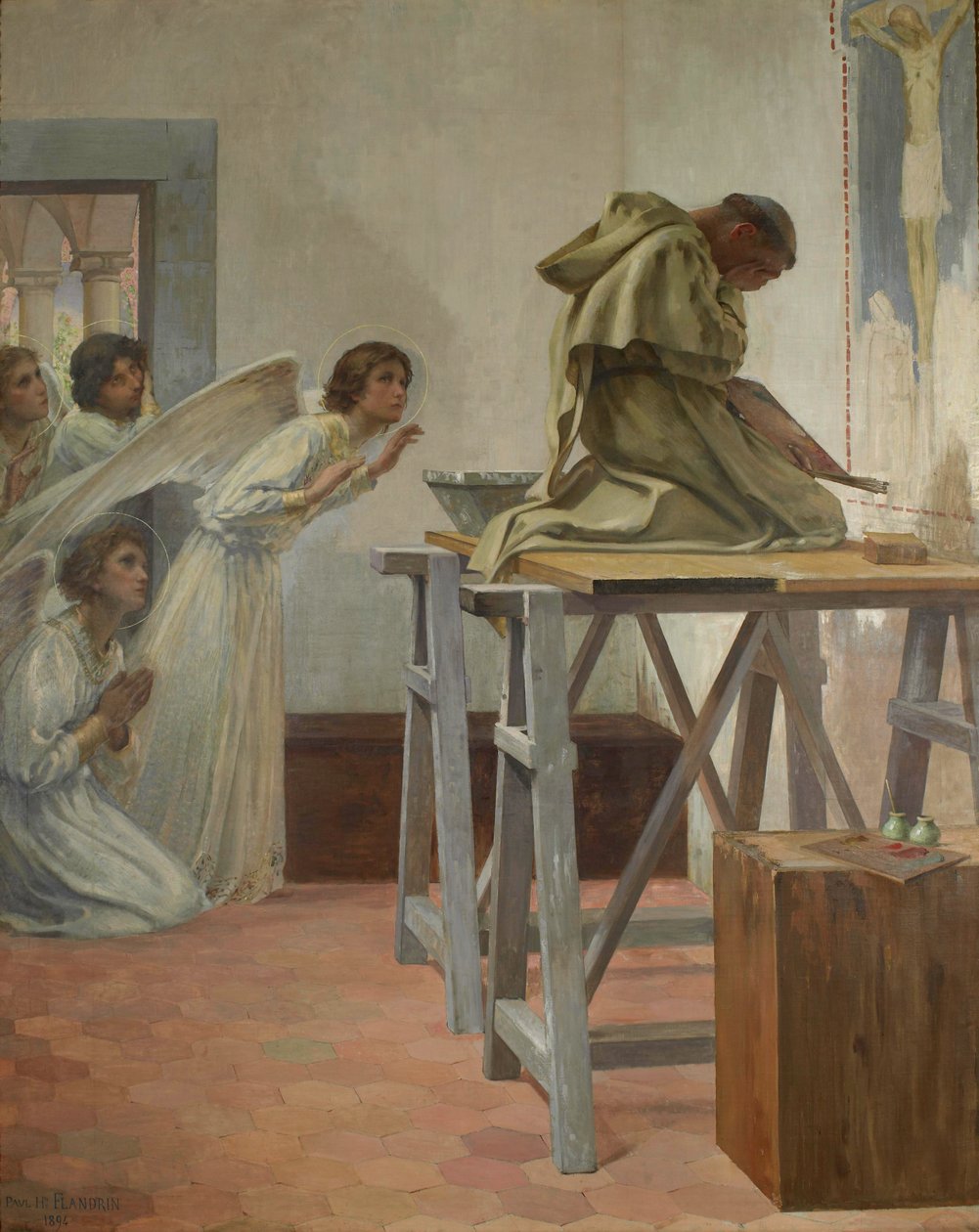 Fra Angelico besöks av änglarna av Paul Hippolyte Flandrin