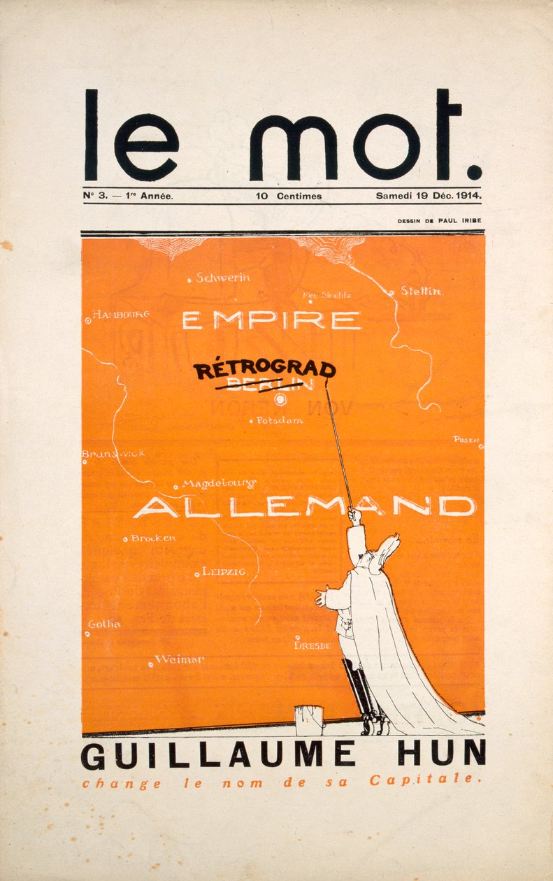 Framsidan av tidningen "Le Mot", december 1914 av Paul Iribe