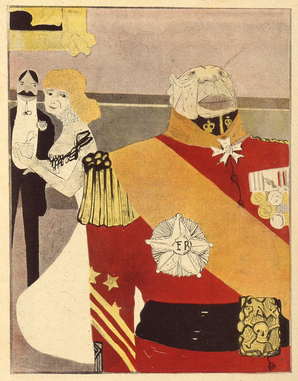 Min gamle vän Jules de Bicetre, den siste av nationalisterna, från LAssiette au Beurre, 26 april 1903 (färgstick) av Paul Iribe