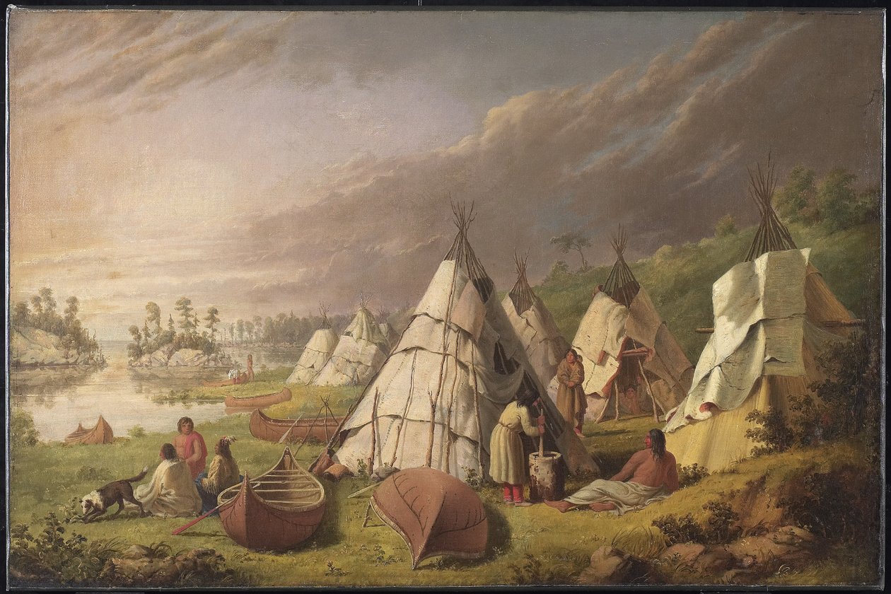 Indiskt läger vid Lake Huron, ca 1845 av Paul Kane