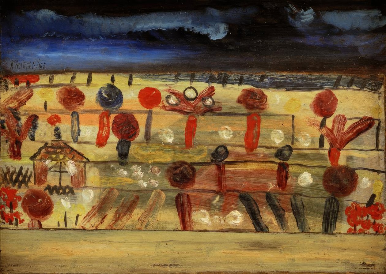 Trädgård på plan II (med trädgårdsskjulet) av Paul Klee