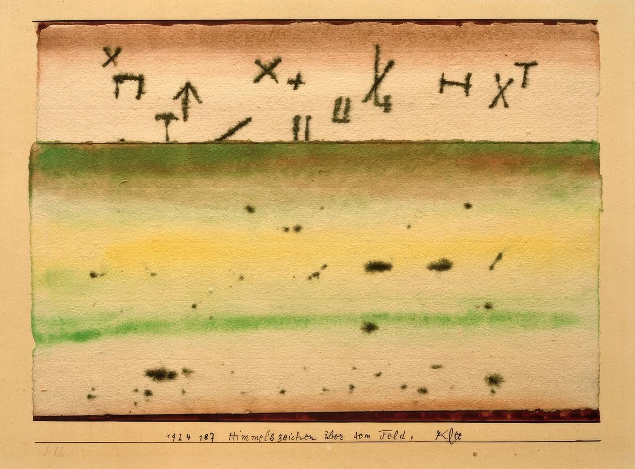 Sky tecken över fältet av Paul Klee