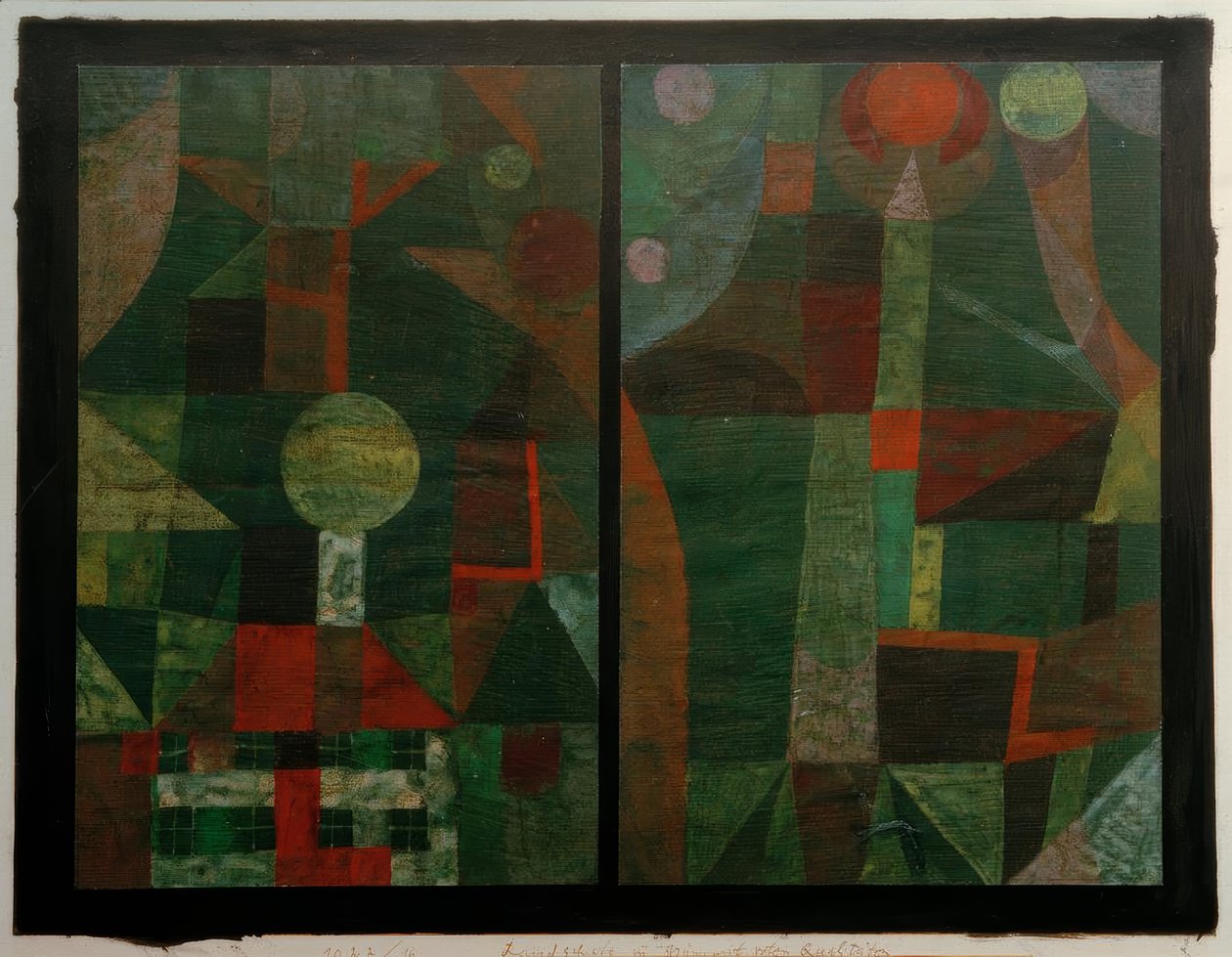 Landskap i grönt med röda kvaliteter av Paul Klee