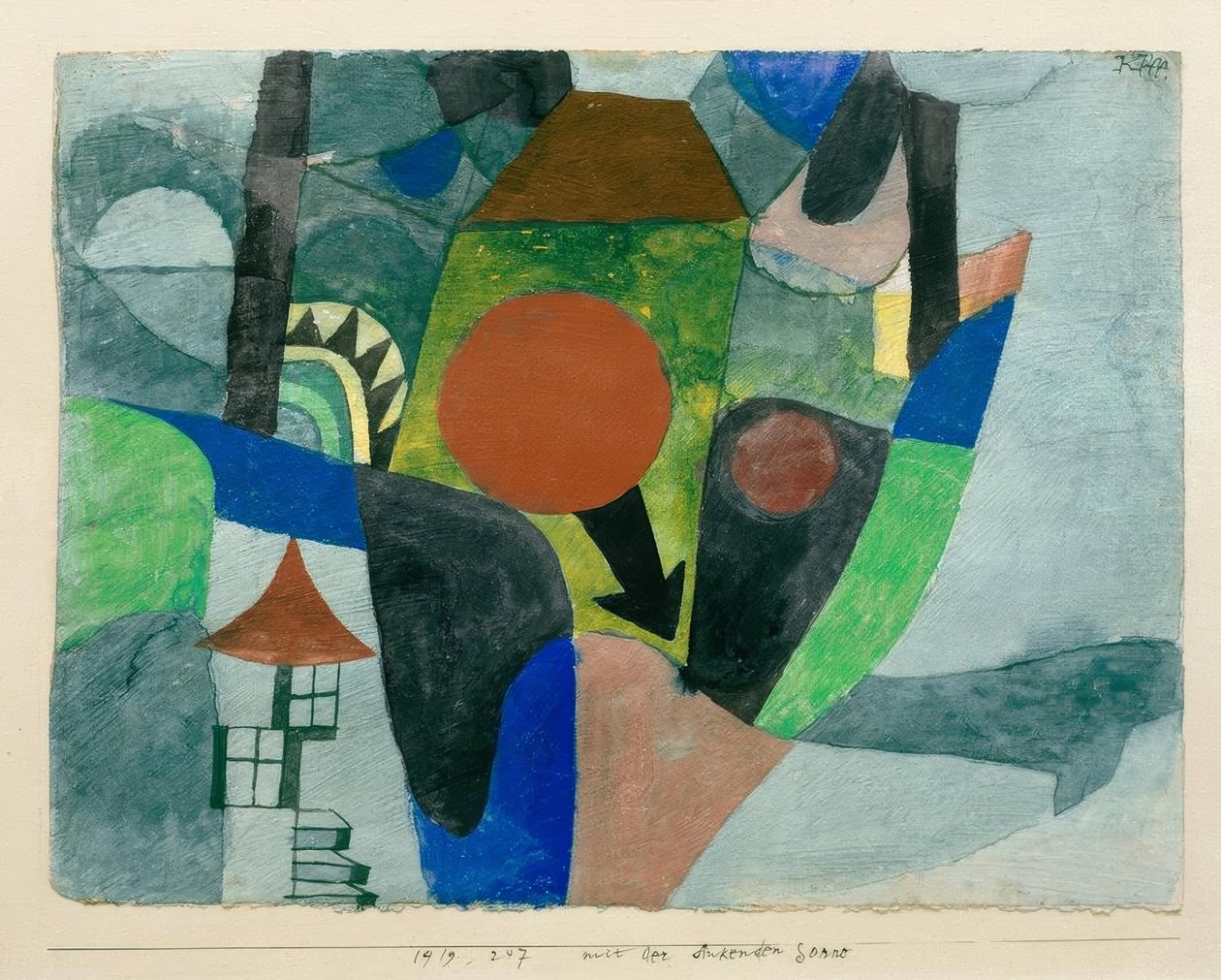 Landskap med den nedgående solen av Paul Klee