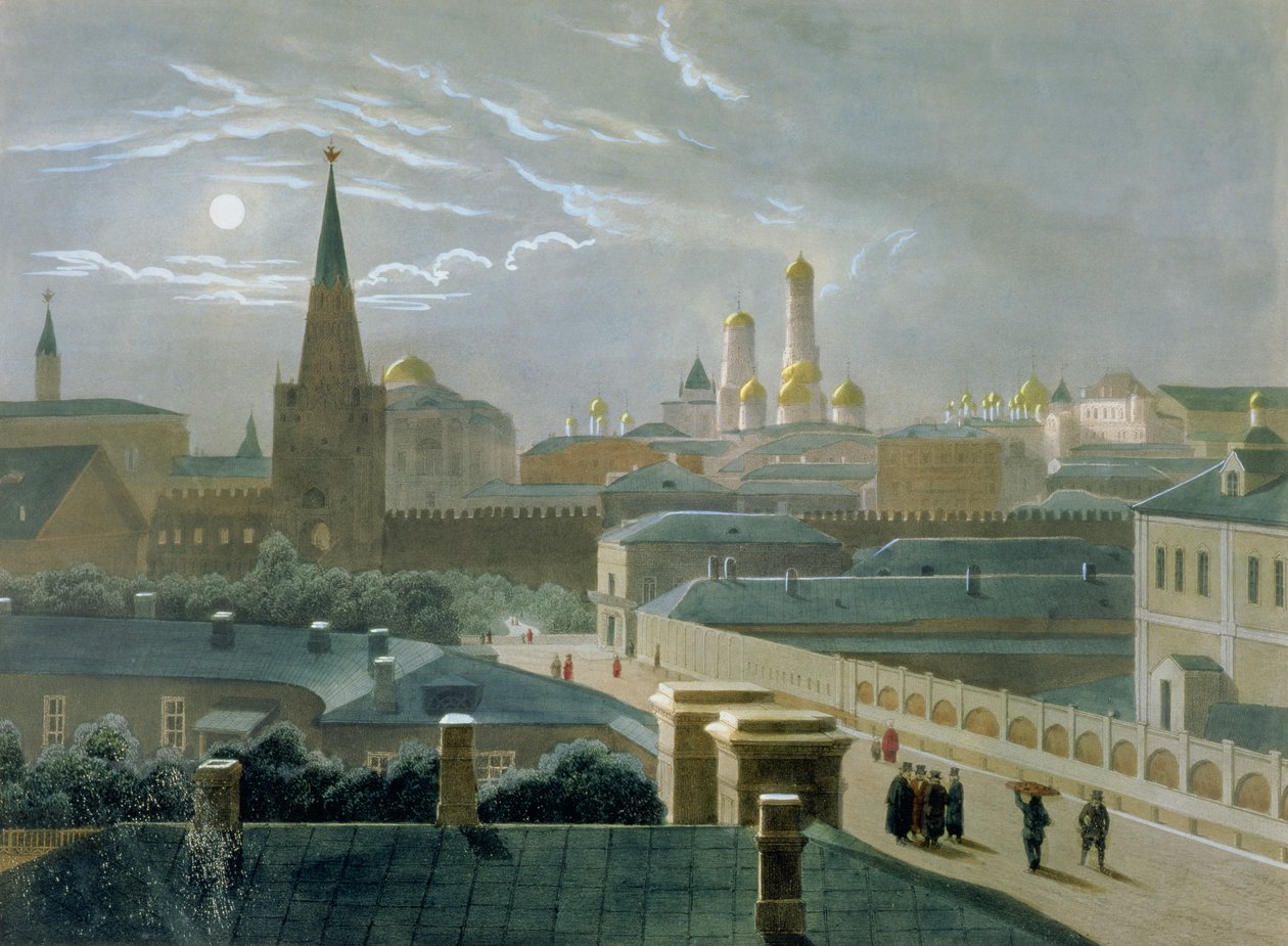 Udsigt over Kreml i Moskva, 1840
