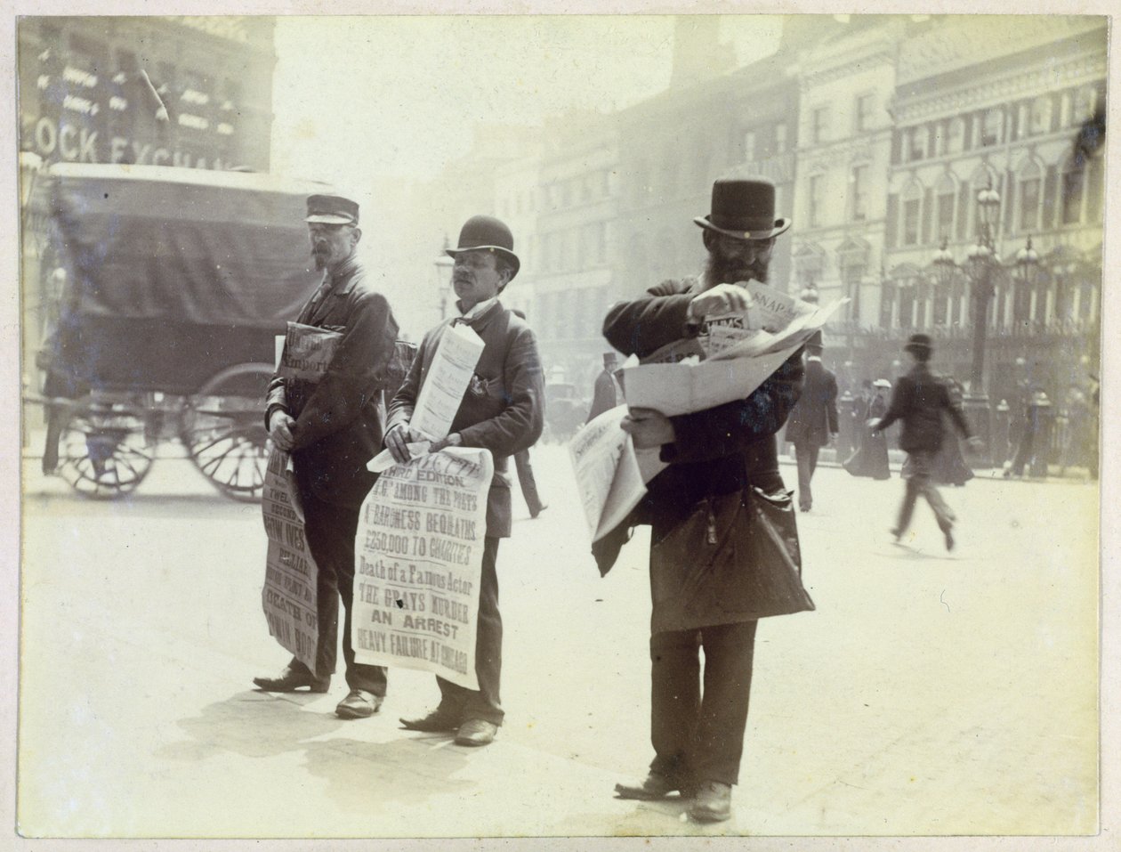 Tidningsförsäljare, Ludgate Circus, 1893 av Paul Martin