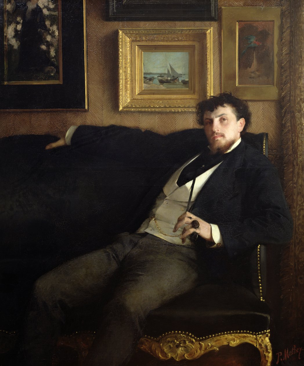 Porträtt av Ernest Duez (1843-96) 1876 av Paul Mathey