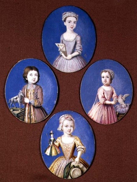 Miniatyr av de fyra Whitmore-barnen av Paul Peter Lens
