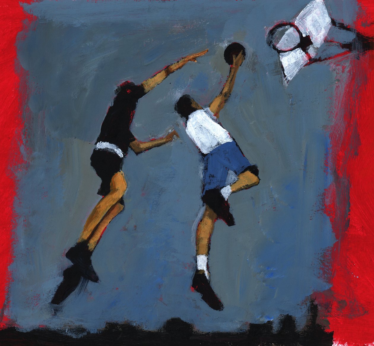 Basketspelare, 2009 (akryl ombord) av Paul Powis