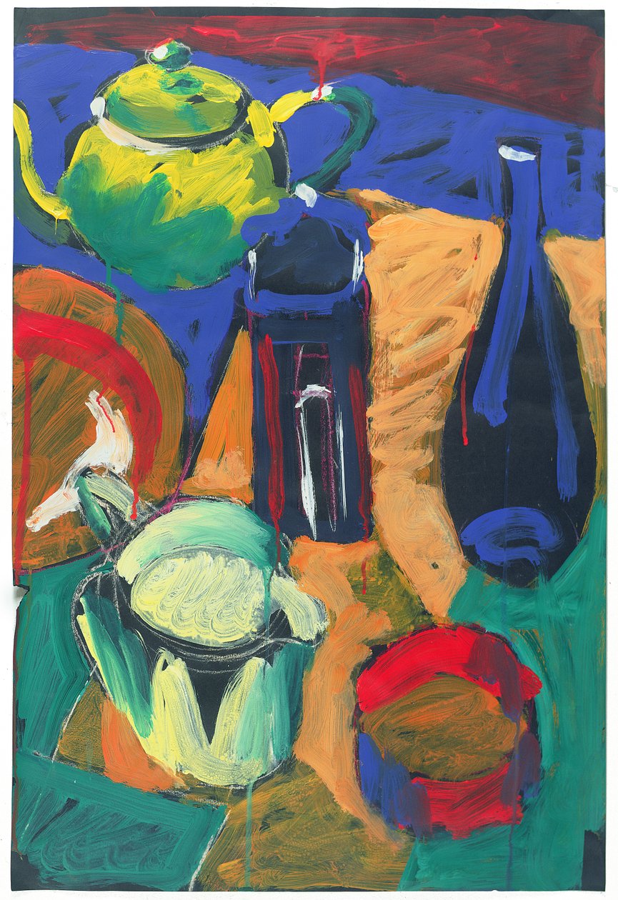 Blue Jug (akryl på kartong) av Paul Powis