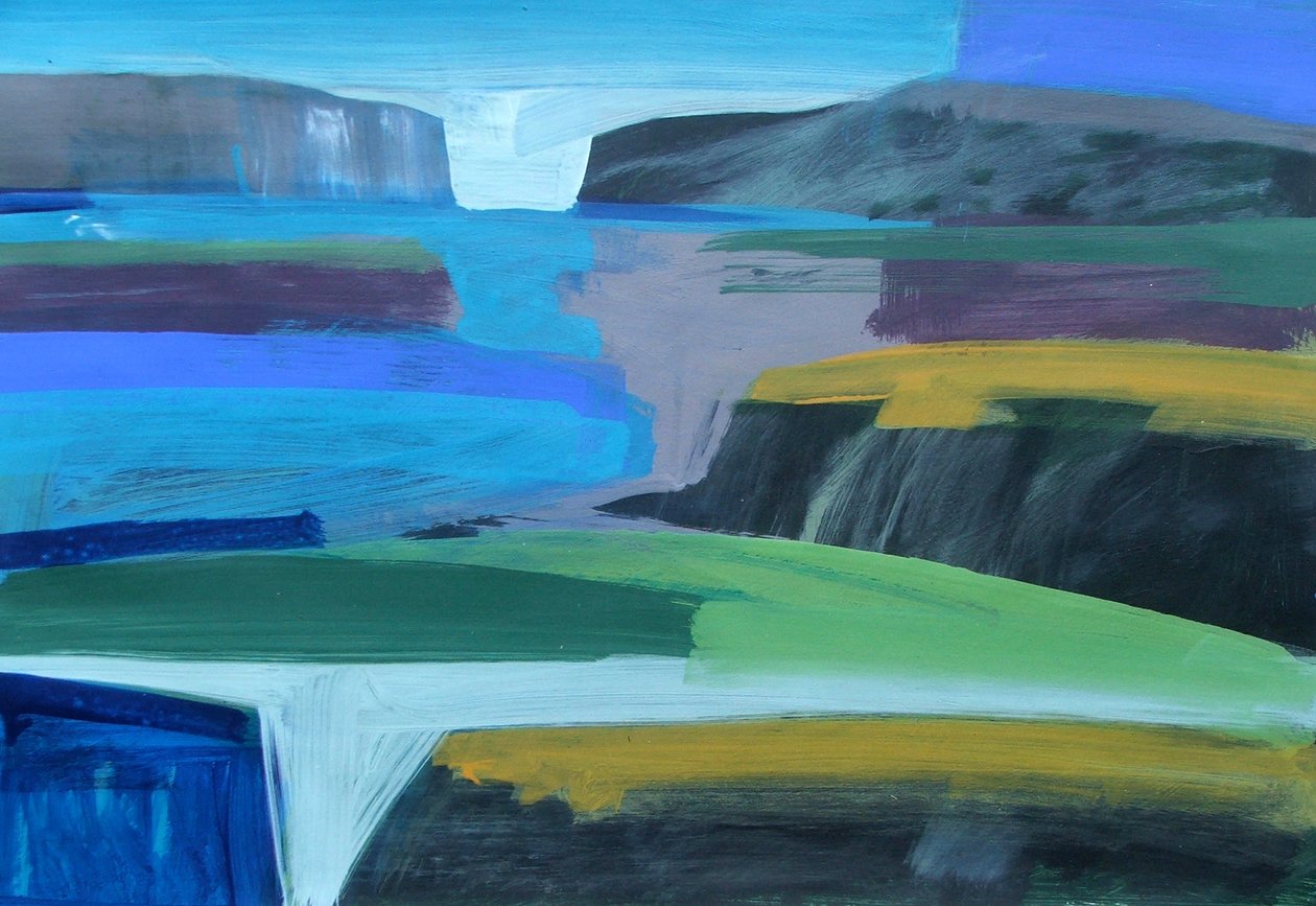 Coast (akryl på kort) av Paul Powis