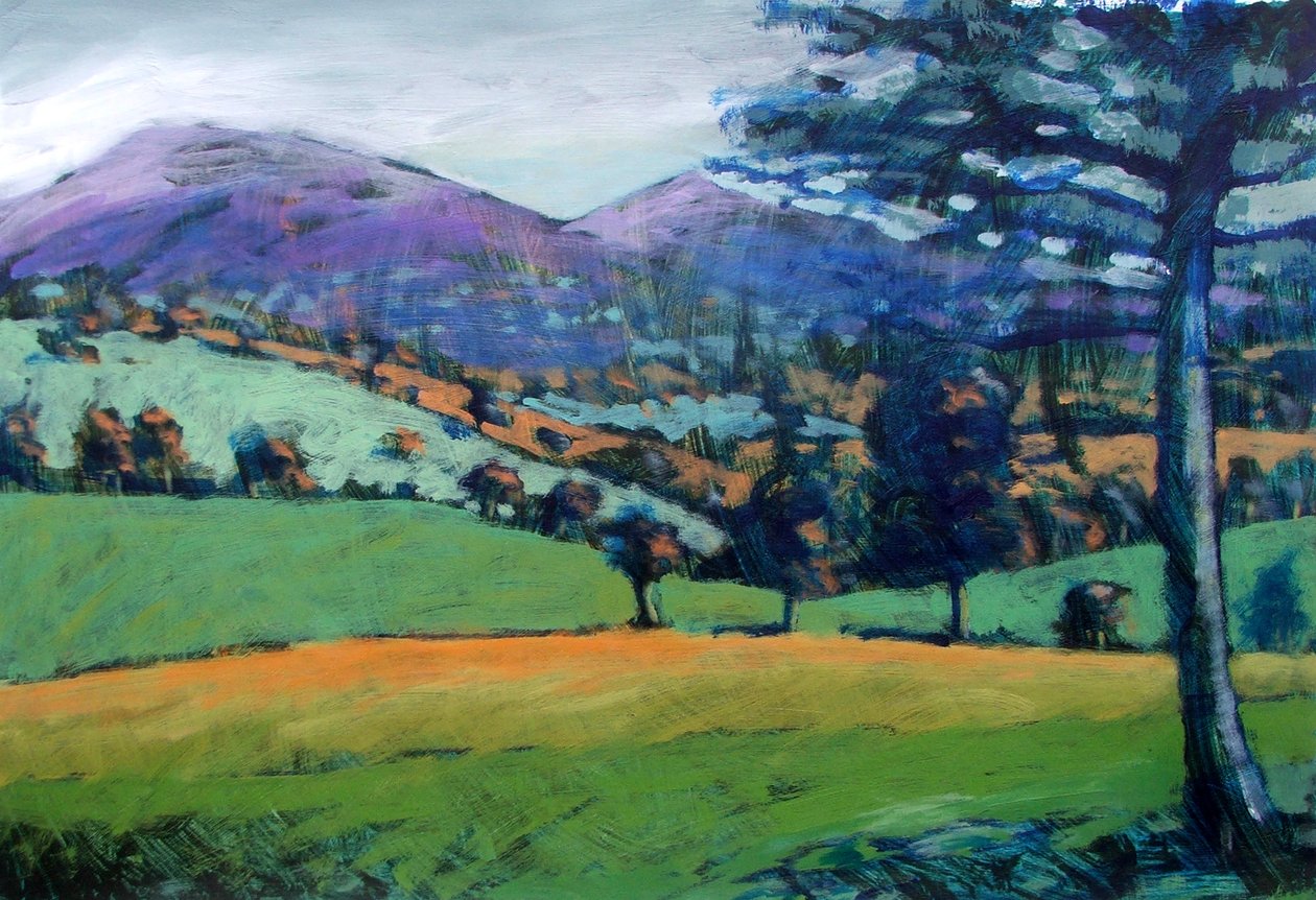 Misty Morning (akryl ombord) av Paul Powis
