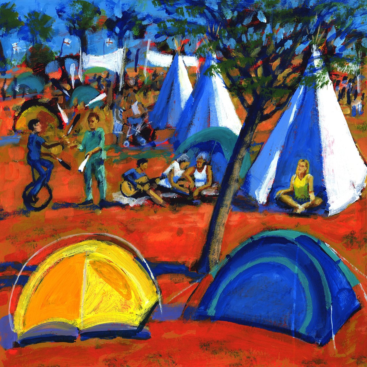 Popfestival, 2008 (akryl ombord) av Paul Powis