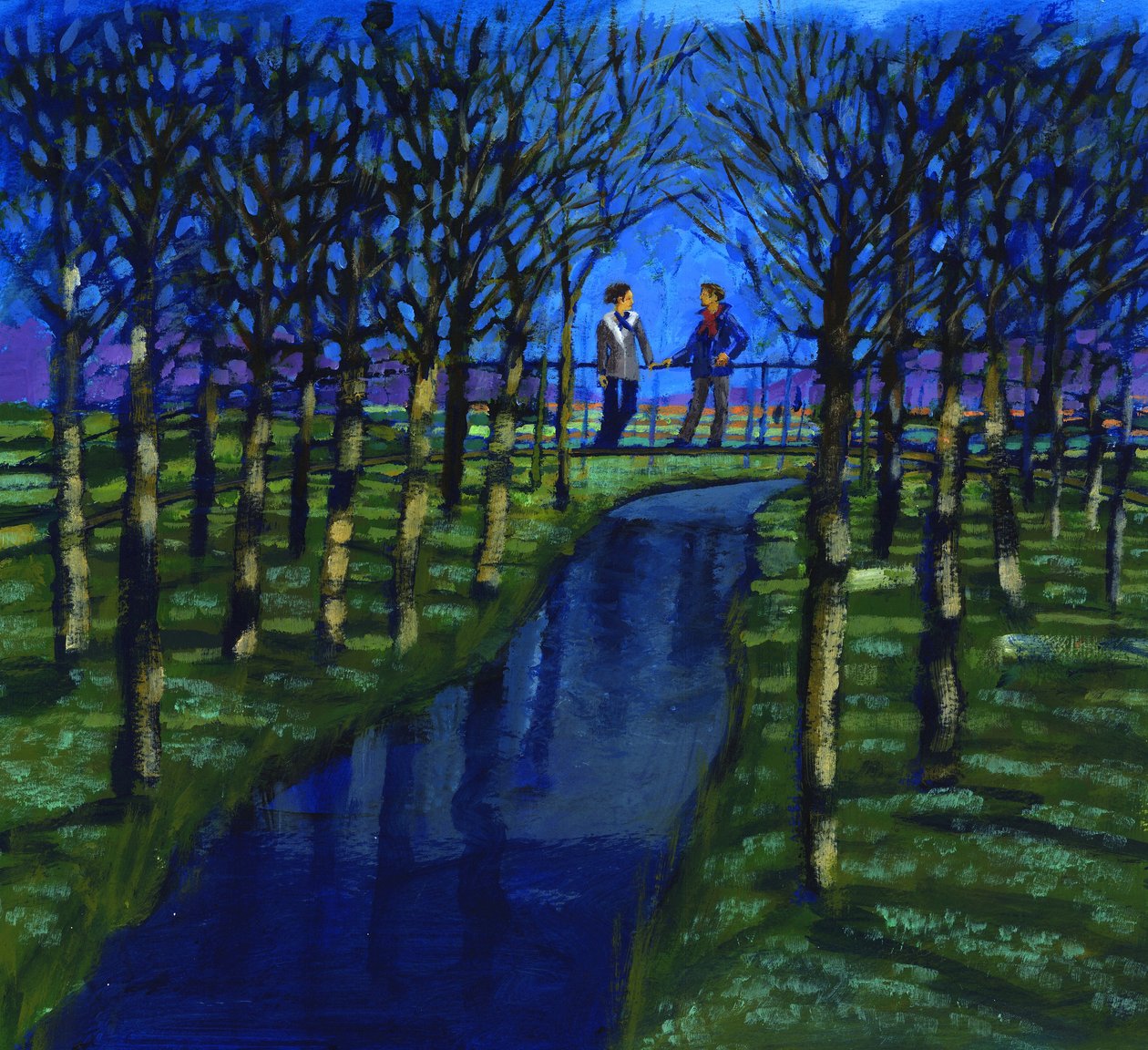 Romantiskt möte, 2008 (akryl ombord) av Paul Powis