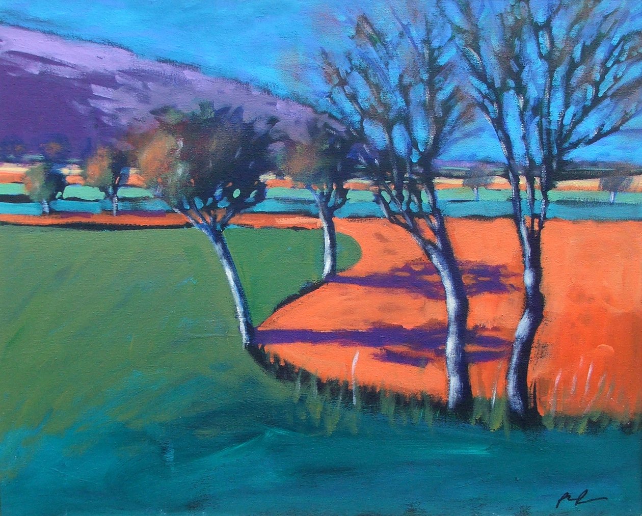 Severn Stoke (akryl ombord) av Paul Powis