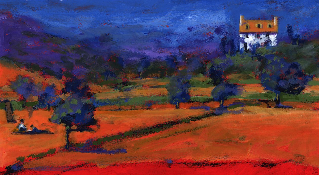 Sommar i vita huset, 2009 (akryl ombord) av Paul Powis