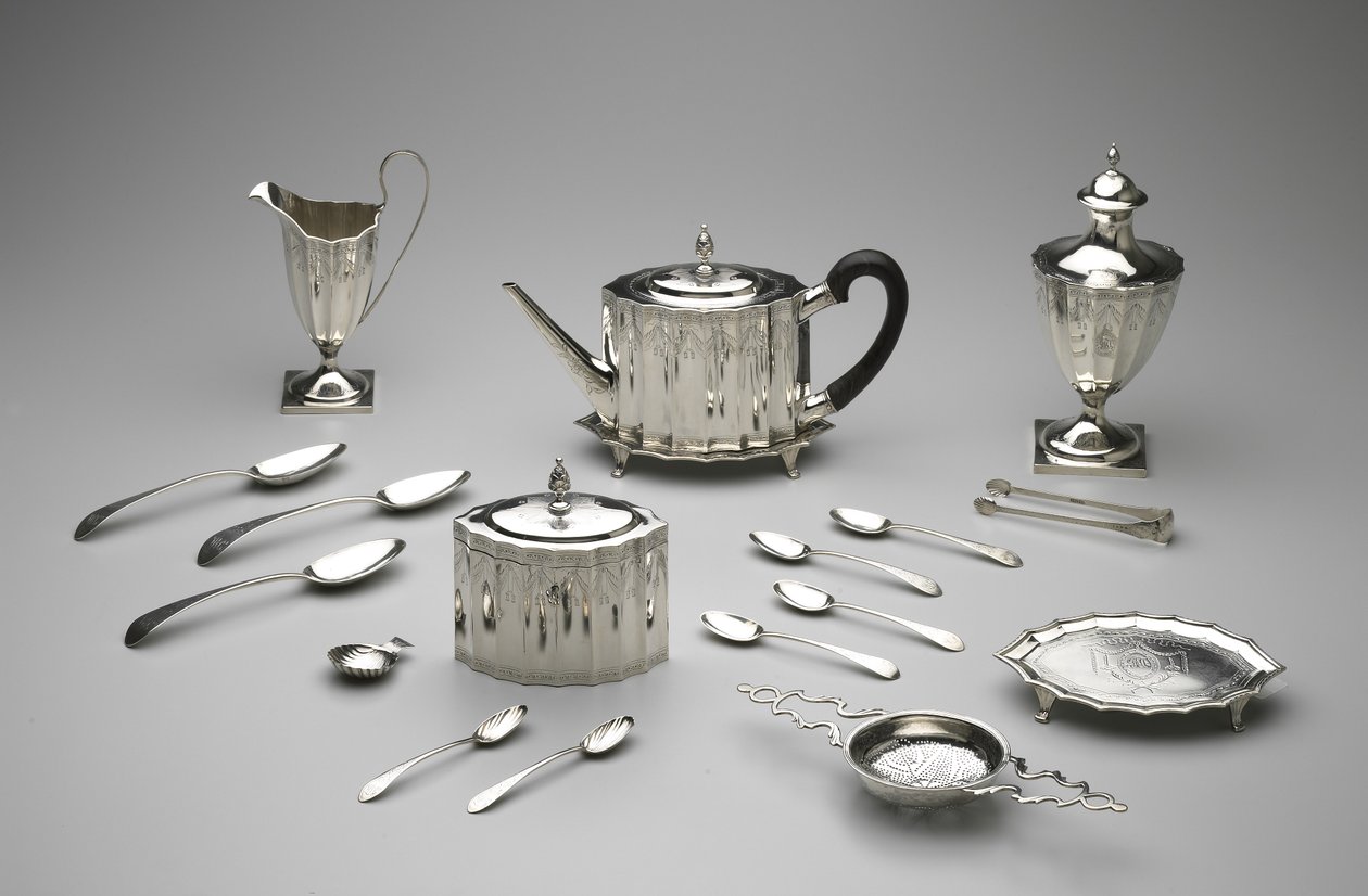 Tea Service, 1792 (silver och trä) av Paul Revere
