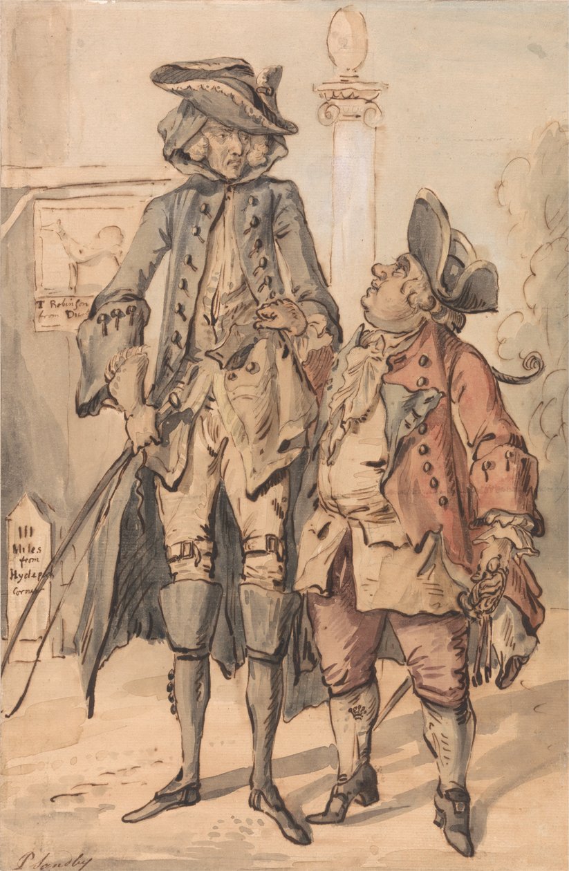 Caricature of George Bubb Dodington and Sir Thomas Robinson av Paul Sandby