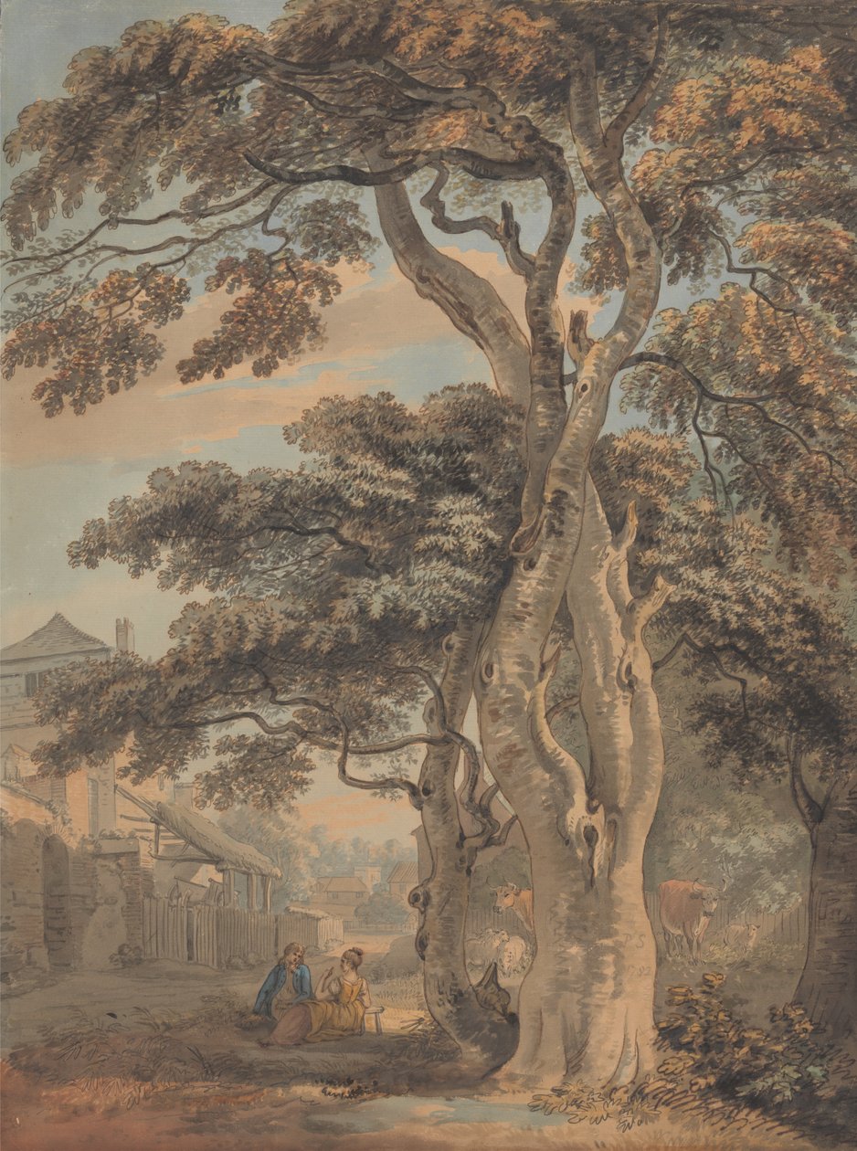 Couple in a Farmyard av Paul Sandby