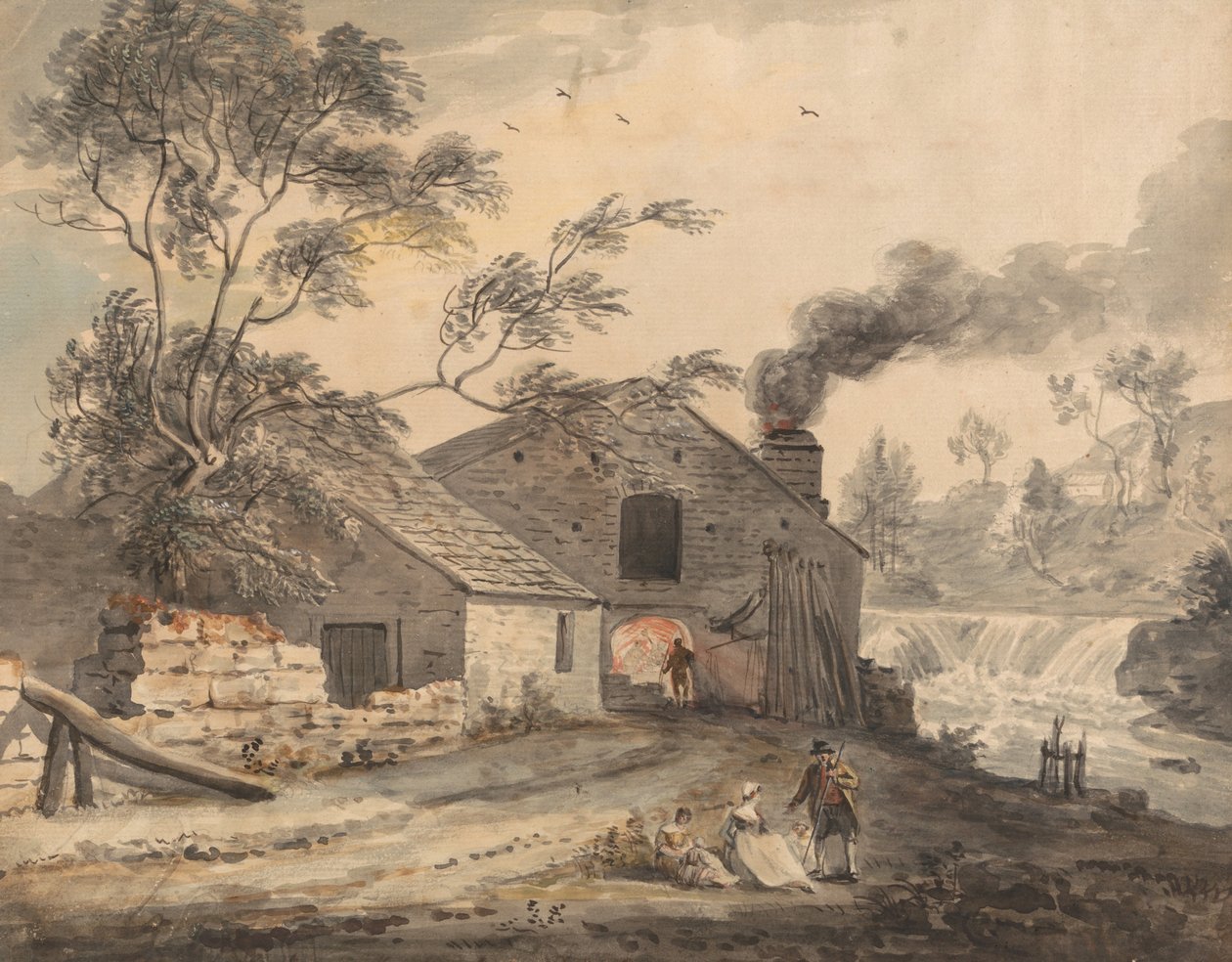 Iron Forge on the River Kent, Westmorland av Paul Sandby