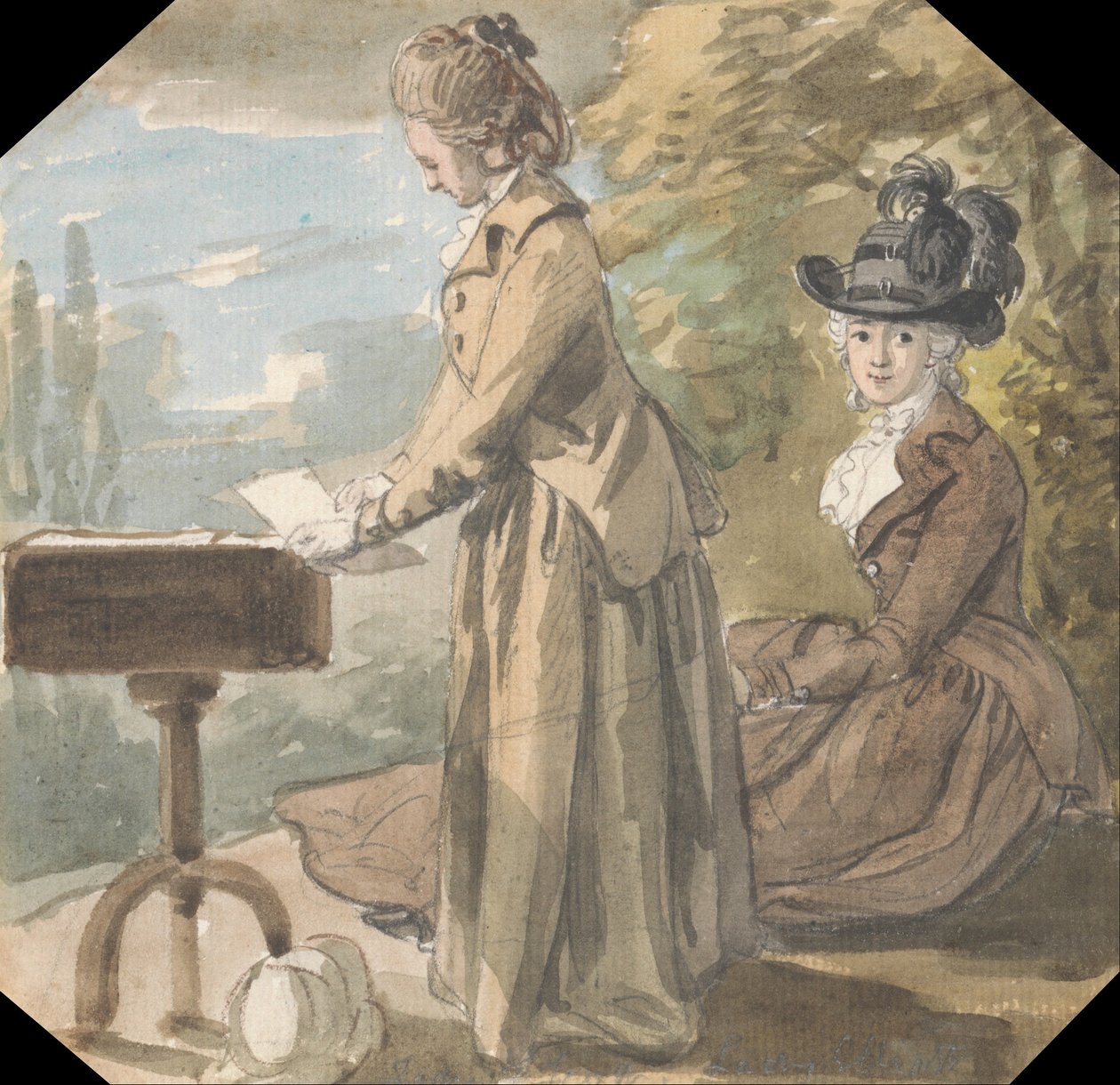 Lady Francis Scott and Lady Elliot av Paul Sandby
