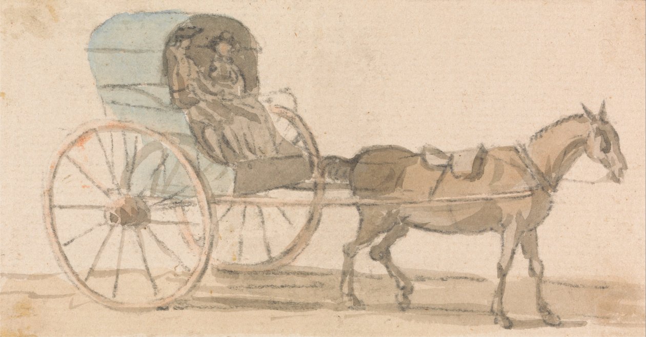 Pony and Hooded Gig av Paul Sandby