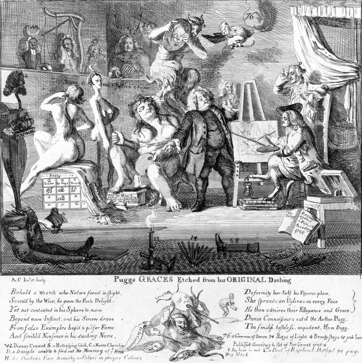 Puggs Graces etsat från sina originalteckningar, 1753 av Paul Sandby