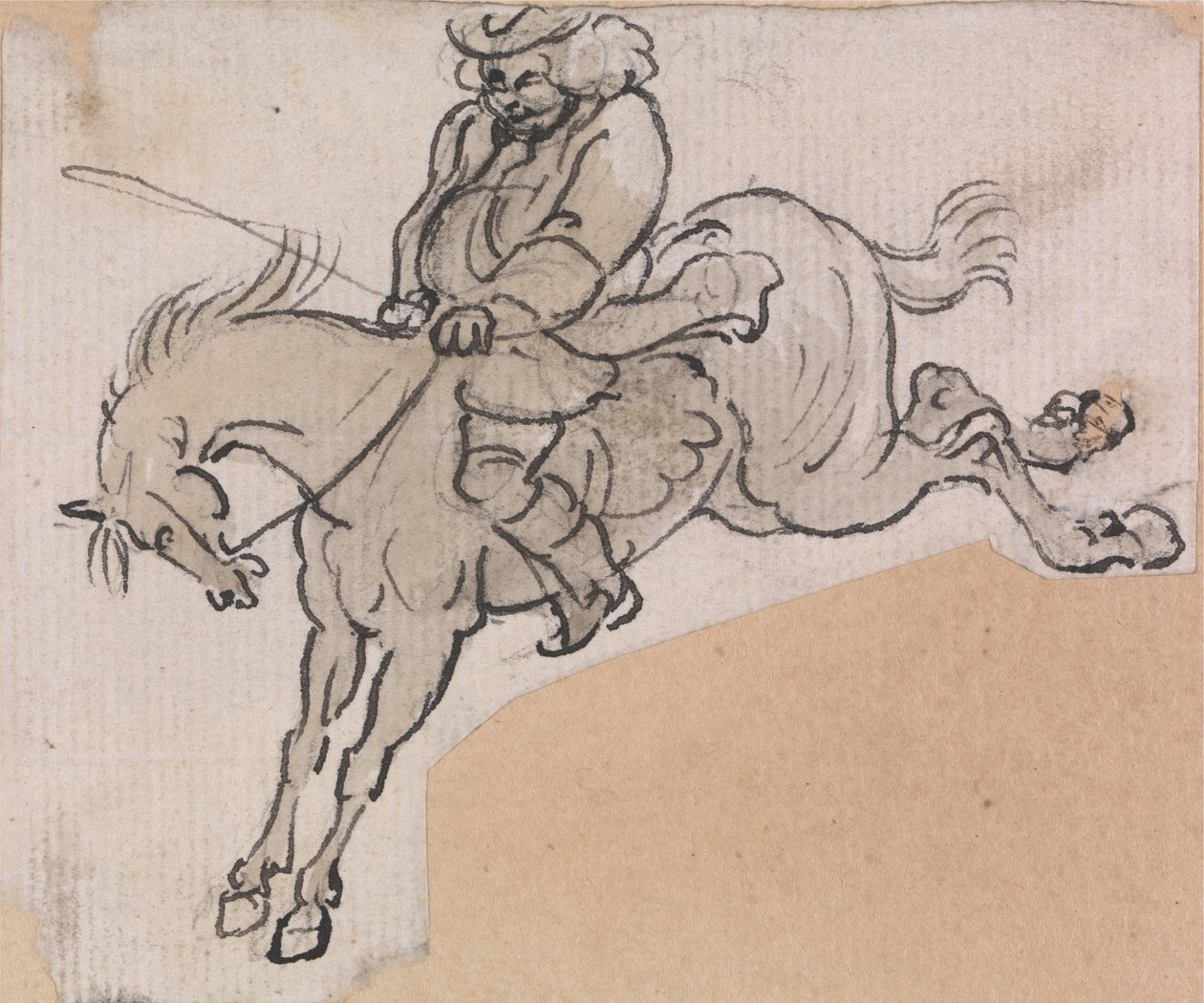 Stout Man on a Bucking Horse av Paul Sandby