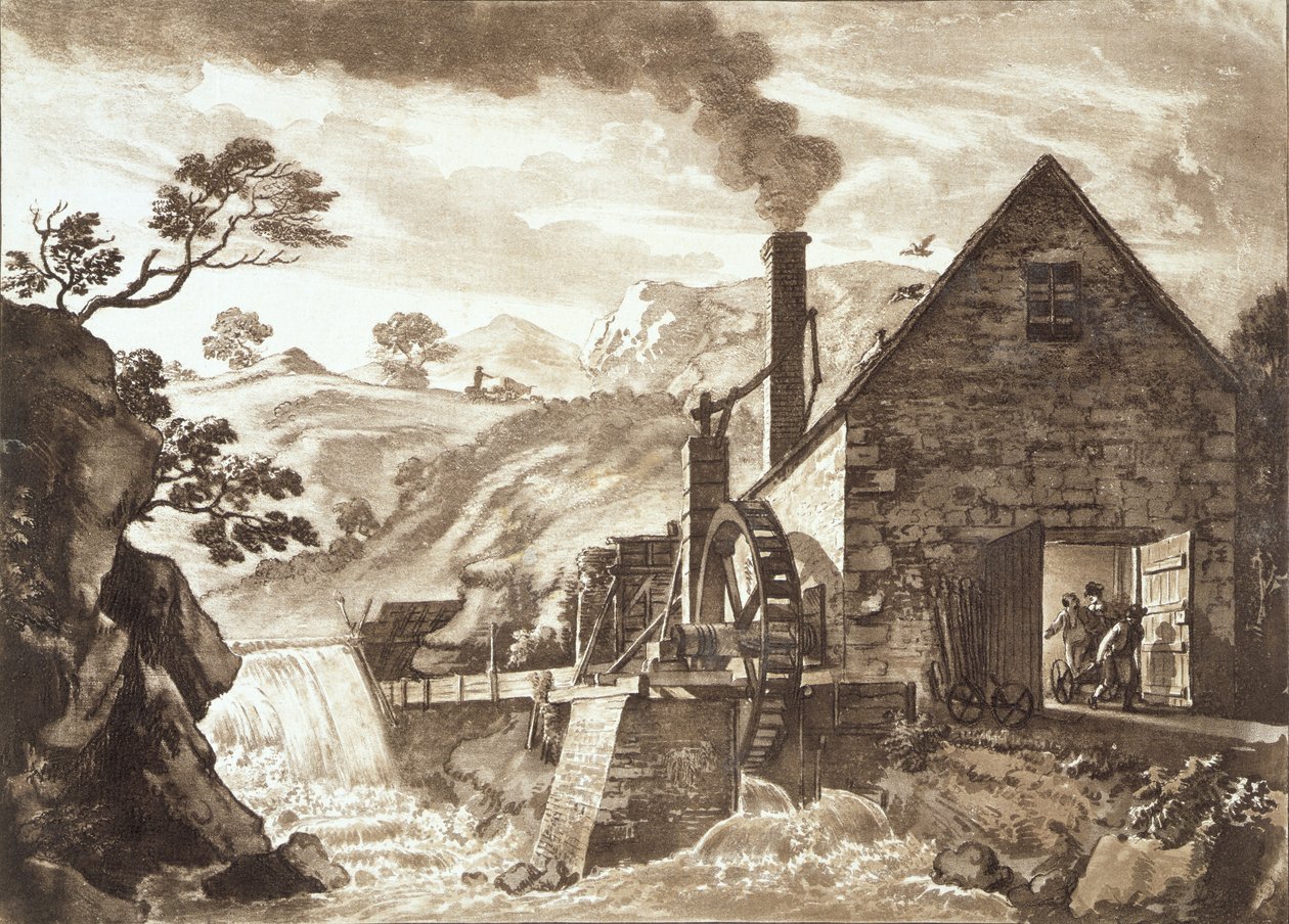 Iron Forge mellan Dolgelli och Barmouth i Merionethshire, publicerad 1776 av Paul Sandby