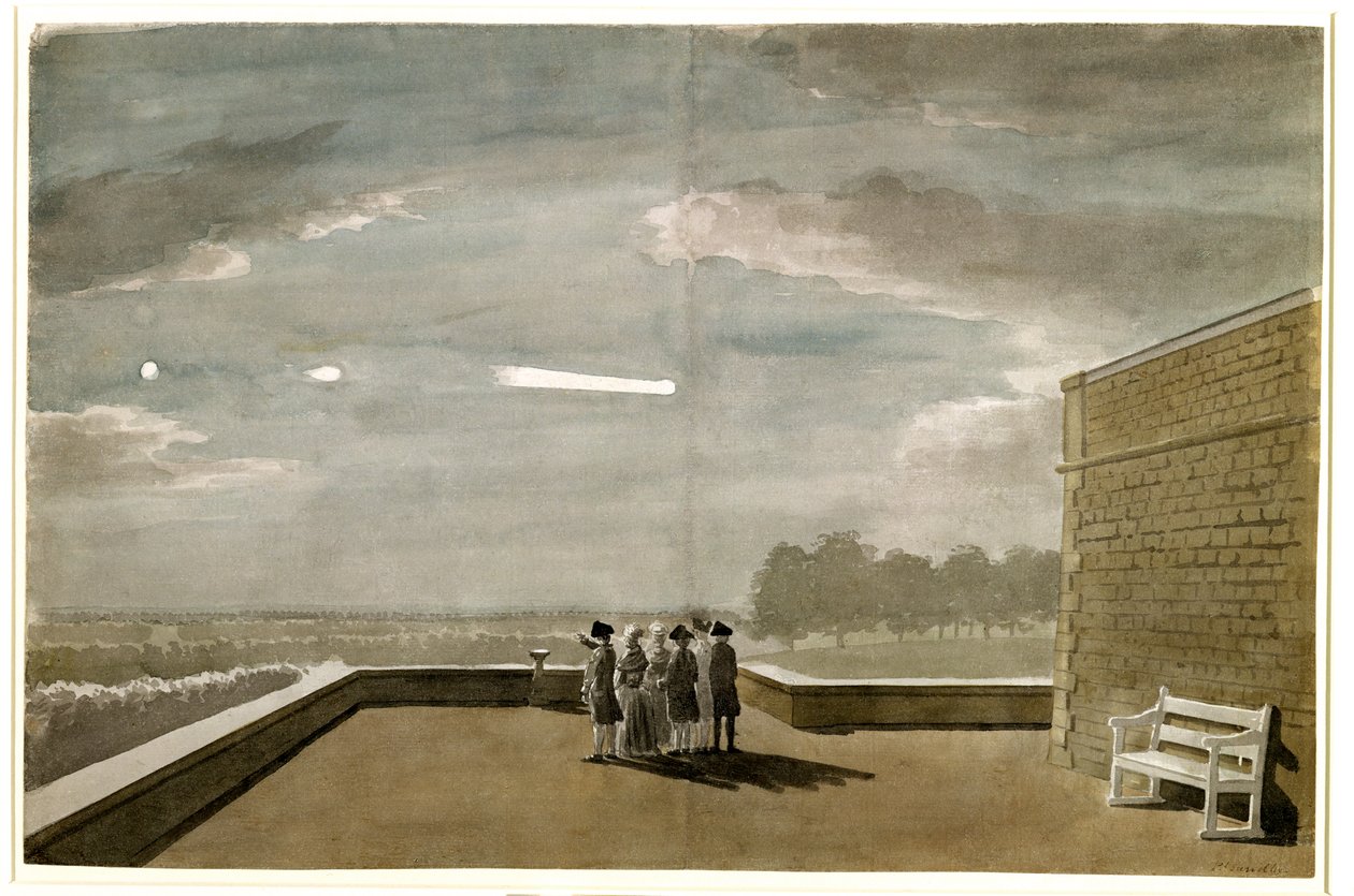 Meteoren den 18 augusti 1783, sedd från den östra vinkeln av den norra terrassen, Windsor Castle, 1783 av Paul Sandby