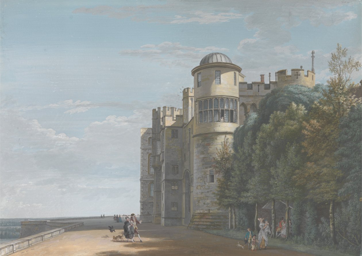 Den norra terrassen, österut av Paul Sandby