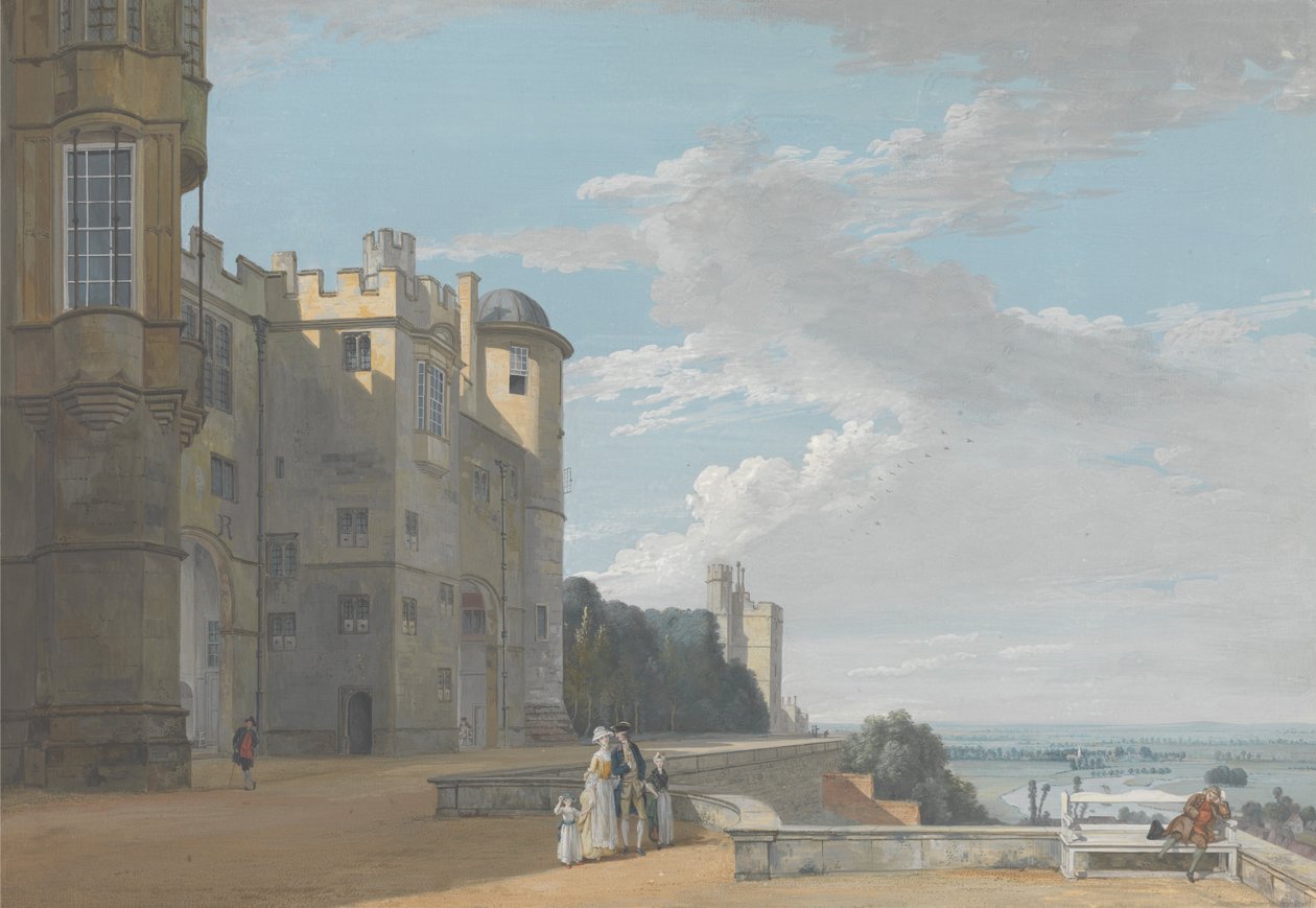 The North Terrace, Windsor Castle, Looking West av Paul Sandby