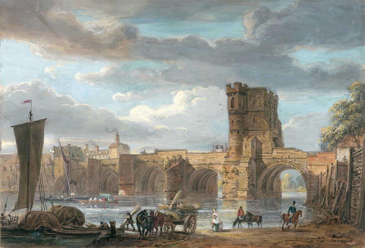 Den gamla walesiska bron, Shrewsbury av Paul Sandby