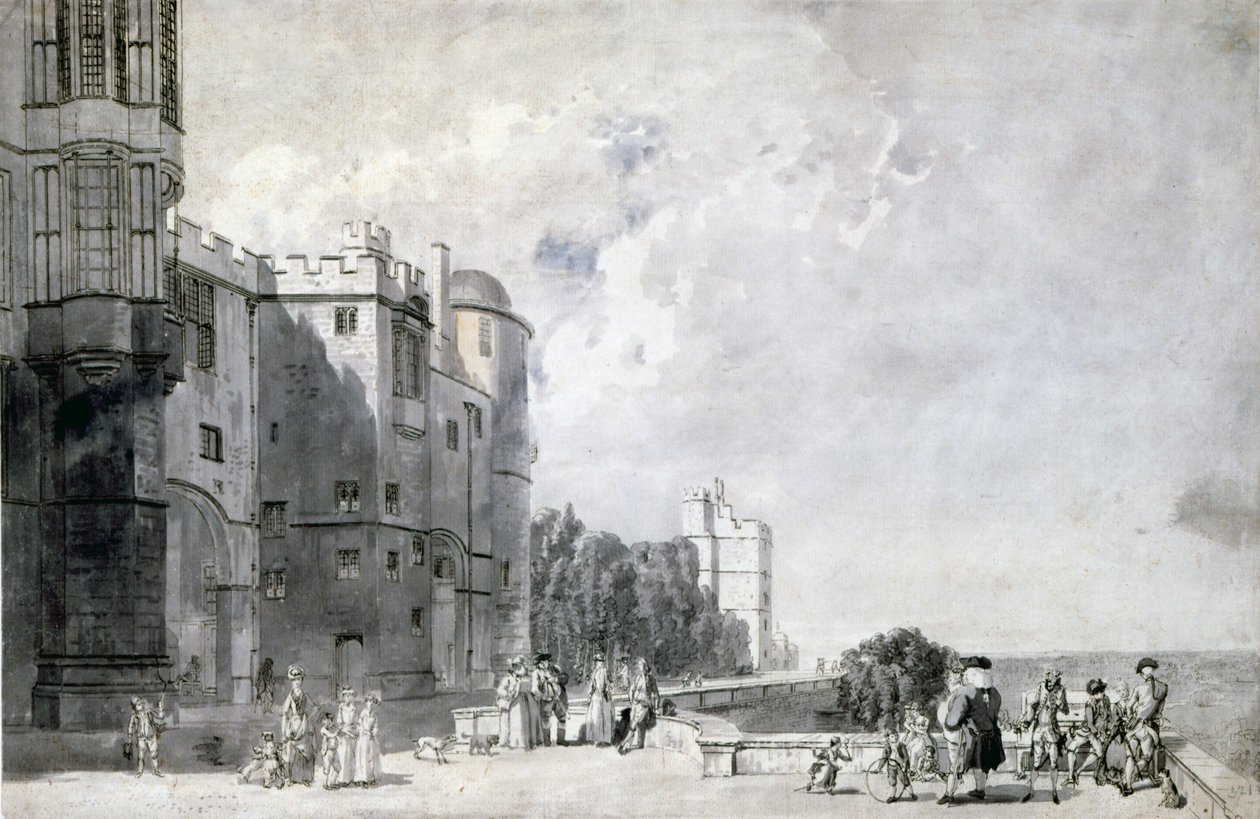 Windsor Castle: Terrassen ser västerut av Paul Sandby
