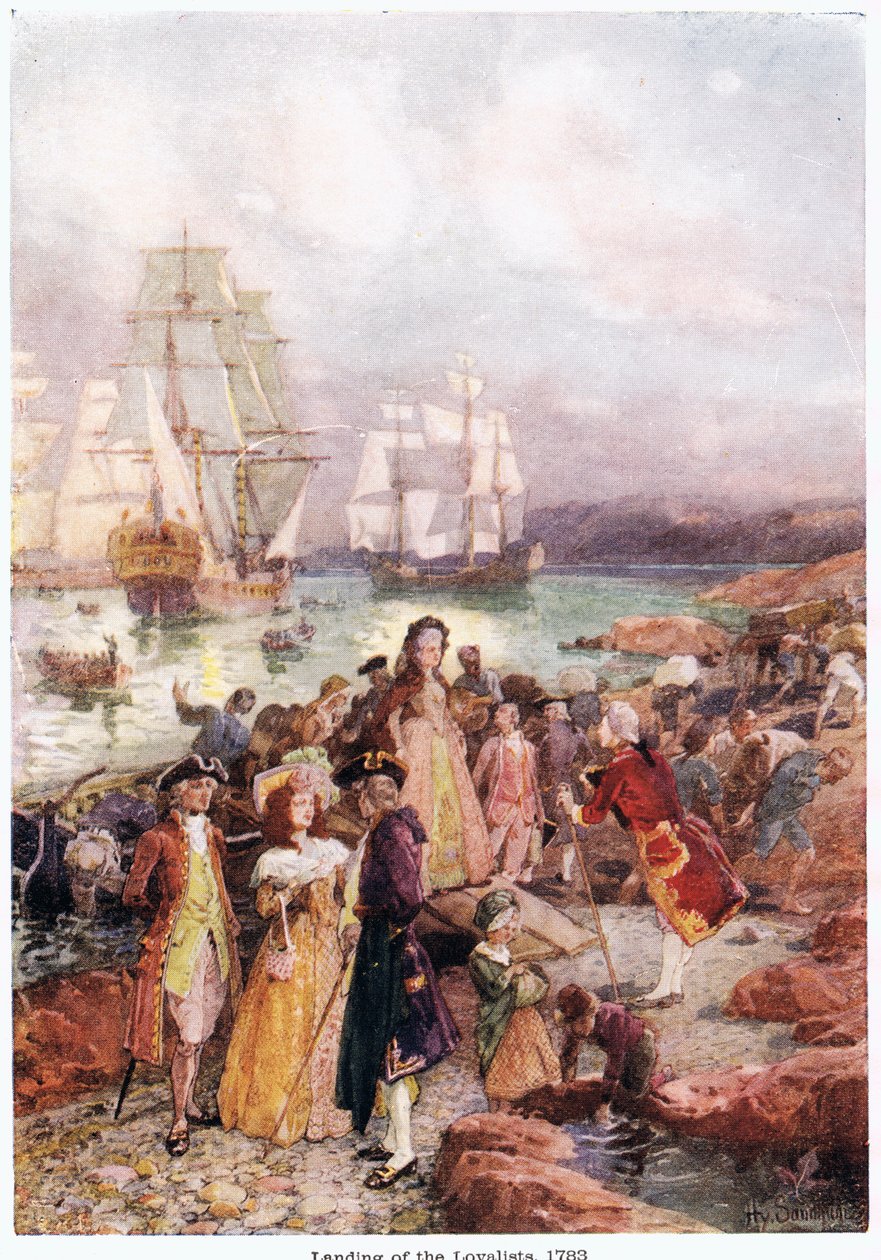 Lojalisternas landstigning 1783 av Paul Sandham