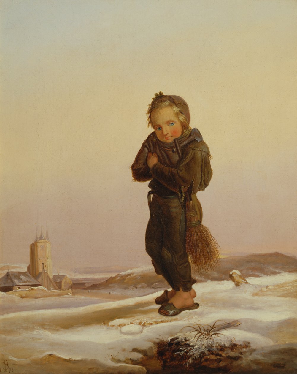 Skorstensfejare i snö, 1876 av Paul Seignac