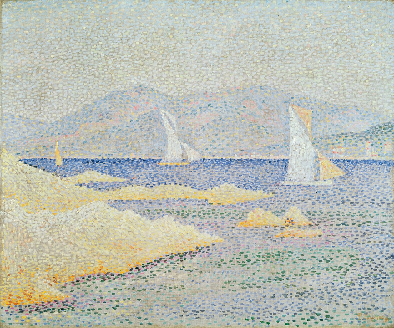 Kustscenen, 1893 av Paul Signac