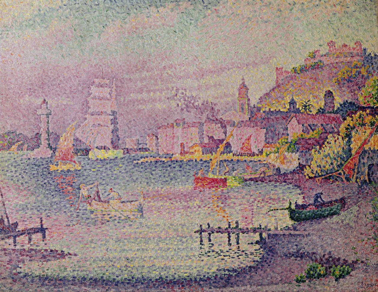 Lämnande av hamnen i Saint-Tropez, 1902 av Paul Signac