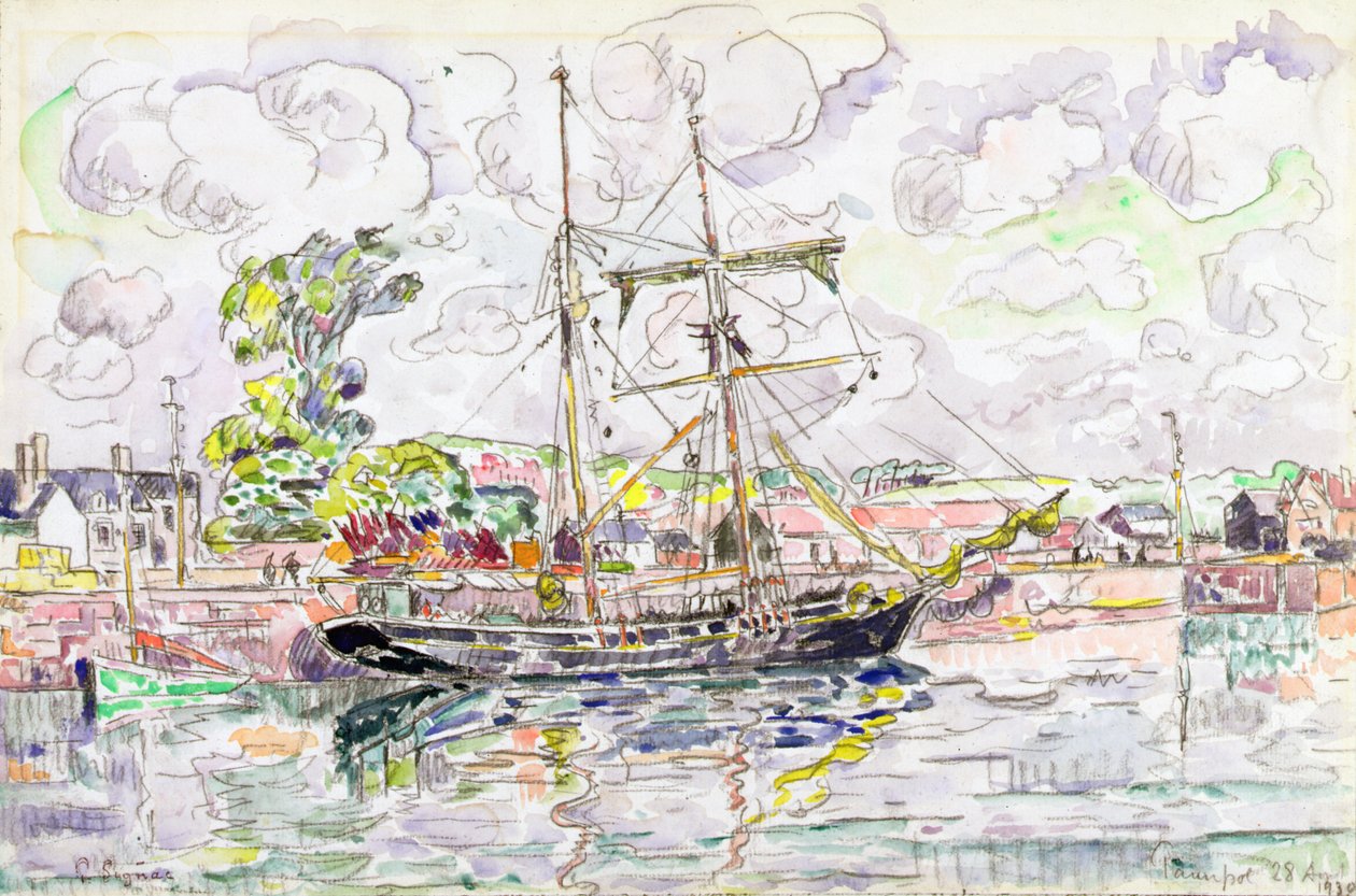 Paimpol, 1930 (wc med penna på papper) av Paul Signac