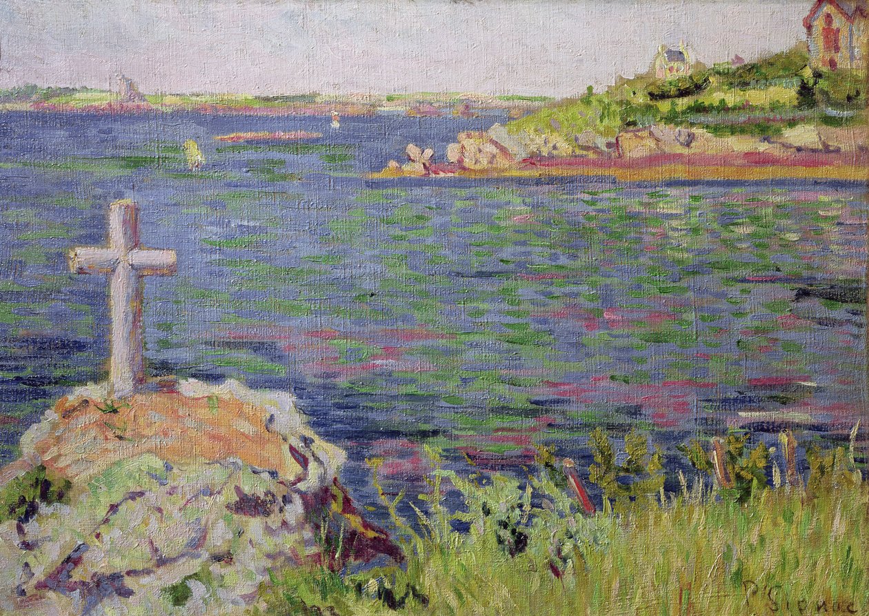 Saint-Briac, sjömanskorset, 1885 av Paul Signac