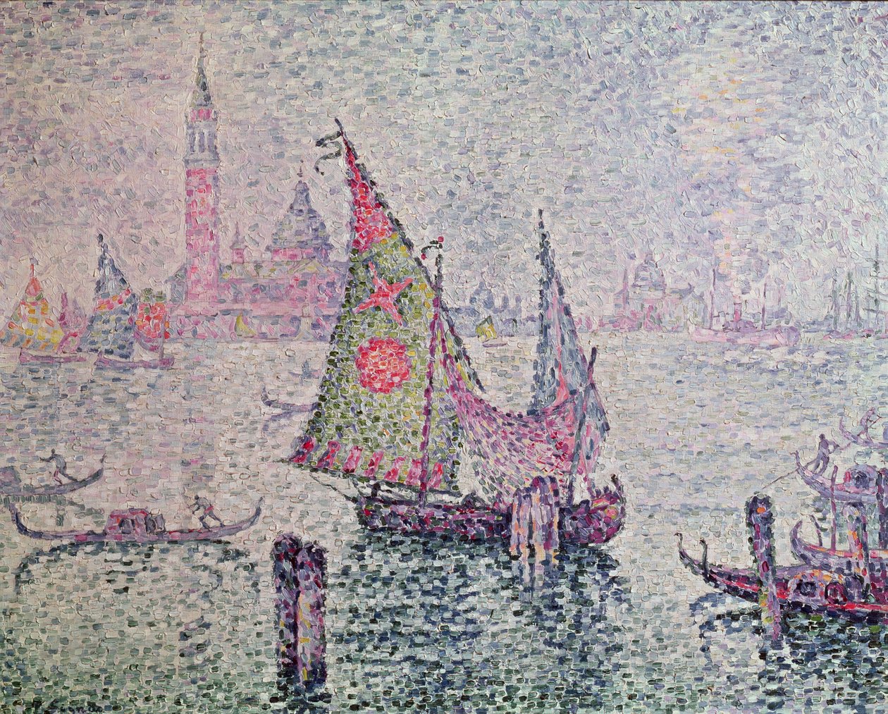 The Green Sail, Venedig, 1904 av Paul Signac