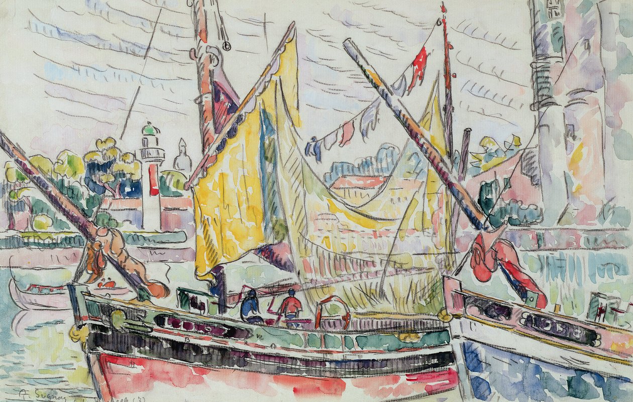 Hamnen i La Rochelle av Paul Signac