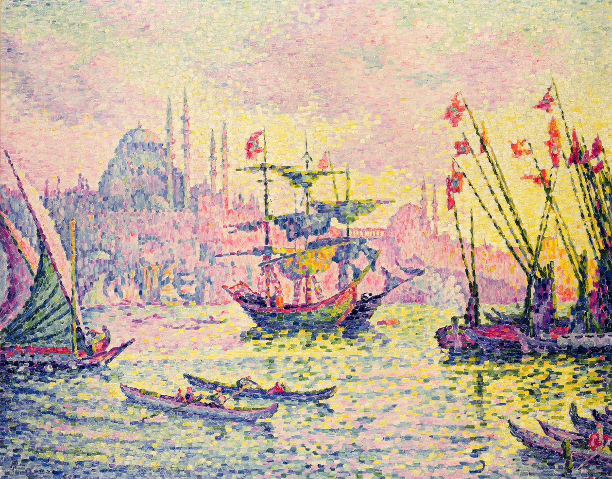 Utsikt över Konstantinopel, 1907 av Paul Signac