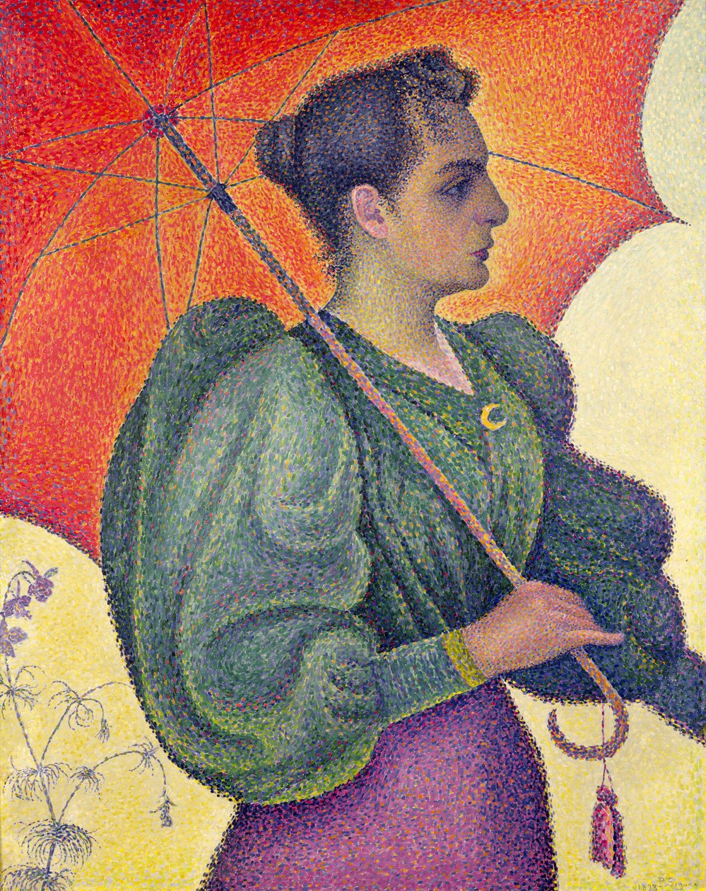 Kvinna med ett parasoll, 1893 av Paul Signac