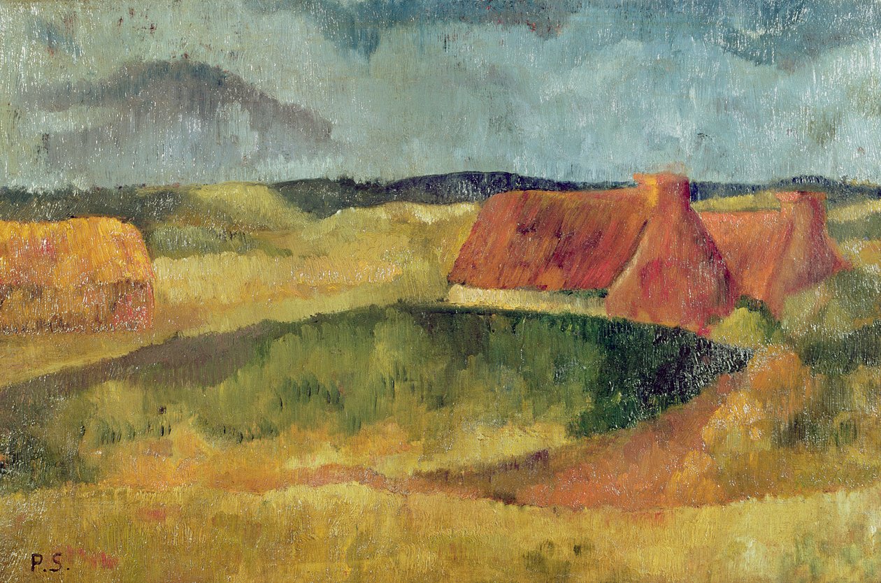 Halmtäckta stugor i Pouldu, 1894 av Paul Sérusier