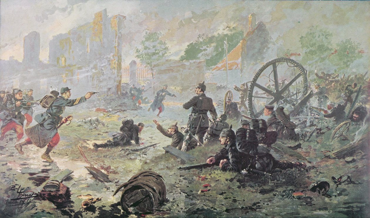 Attacken vid Mailly-le-Camp, under det första slaget vid Marne, 1914 av Paul Thiriat