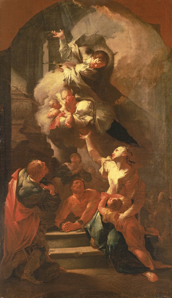 Johannes av Nepomuk tröstar de förtryckta, c.1748 av Paul Troger